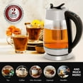 thumbnail image 6 of OVENTE 1.8 L Glass Electric Tea Kettle, Stainless Steel Infuser, Automatic Shut off, Silver KG661S, 6 of 11