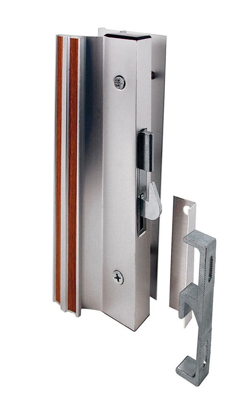 Slide-Co 14206 Diecast Mill Finish, Sliding Patio Door Surface Mount Handle with Hook Latch