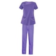 thumbnail image 1 of Uniformes Scrub Set Enfermera Top Pantalones Ropa cómoda Trajes de trabajo para atención médica Púrpura Zulema Pantalones médicos de enfermera, 1 of 8