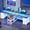 White + Brown, variant on 2 Person Desk with Storage, 94.5" Long Double Desk with 8 Drawers and Open Shelves, Home Office Desk with Monitor Stand and Power Outlets, Gaming Desk Dual Person Desk with LED Lights, Black