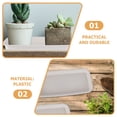 thumbnail image 3 of CTIRCHIU 8 Pcs Soucoupes Rectangulaires pour Plantes Protection de Sol en Résine Blanche pour Plantation Intérieure, 3 of 7