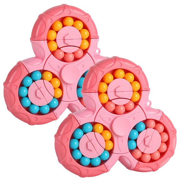 Cubo y Spinner educativo VentDepot MagiBean02 2Pzas Rosa 10x11cm Plástico ABS