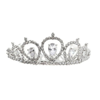 Believe By Brilliance Fine Silver Plate CZ Mini Crown Tiara