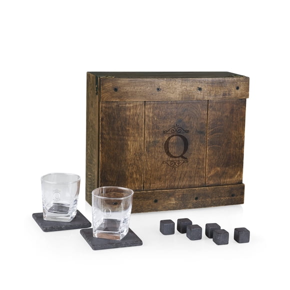 Set de regalo de caja para whisky de madera de roble LEGACY de Picnic Time