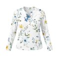 thumbnail image 6 of Women Waffle Knit Long Sleeve Henley Top Gradient Color Half Button V Neck Shirt Loose Fit Casual Tunic Blouse S, 6 of 7