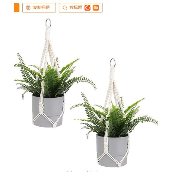 3pcs Macrame Plant Hanger Boho Hanging Planters 55cm Braided Cotton Rope Hanging Plant Holder Basket with Metal Hook for Indoor Outdoor Accessories
