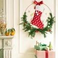thumbnail image 4 of Christmas Stocking, Christmas Decorations, Velvet Ball Christmas Stocking with Rope Embellishment and Snowflake Pattern, Polyester Material In Yellow Red Green, 4 of 7