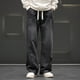 thumbnail image 1 of Pantalones vaqueros de longitud completa para hombre, de moda, casuales, de color sólido, con cordón, de pierna recta, pantalones para hombre, 1 of 6