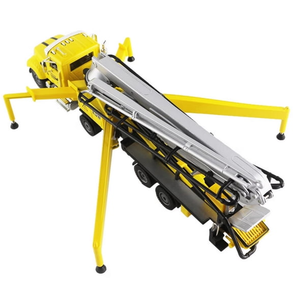 NATEFEMIN Detailed Concrete Pump Truck Replica Quality Alloy, 23cm x 5.5cm, Perfect for Desk Accessories & Gift Giving