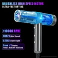 thumbnail image 4 of Blow Dryer with Diffuser, IG INGLAM Professional Hair Dryer 110,000RPM Brushless Motor High Speed Low Noise Constant Temperature Auto-Clean, Powerful Ionic Hair Dryer for Salon Travel Gift, 4 of 9