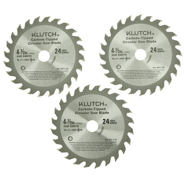 Klutch 24T Circular Saw Blade Set, 4-1/2in., 3 Pcs.