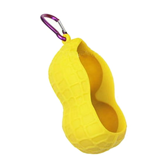 Golf Ball Holder Bag Carry Pouch Holds 2 Golf Balls Double Holes Golf Ball Cover Yellow