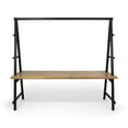 thumbnail image 4 of Raven Outdoor Acacia Wood 88.5" Dining Table with Iron Plant Hanger, Teak Finish and Black, 4 of 4
