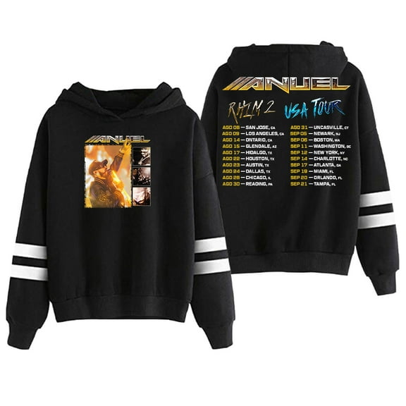 Anuel AA Real Hasta la Muerte 2 Tour Hoodie Pocketless Parallel Bars Sleeve Men Women Hooded Sweatshirt