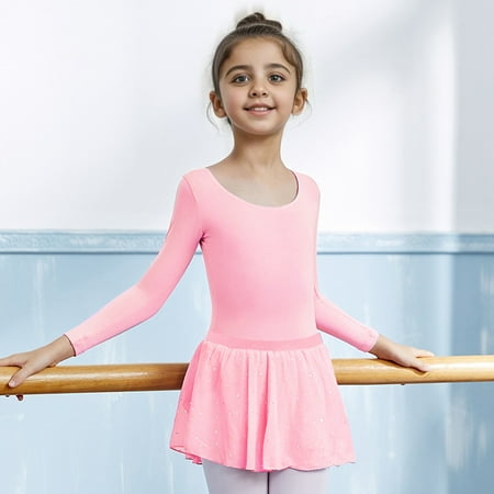 

Toddler Girls Casual Dresses Autumn Winter Long Sleeve Ballet Ed Leotards Dance Tutu Outfit Ballerina Dress Activewear