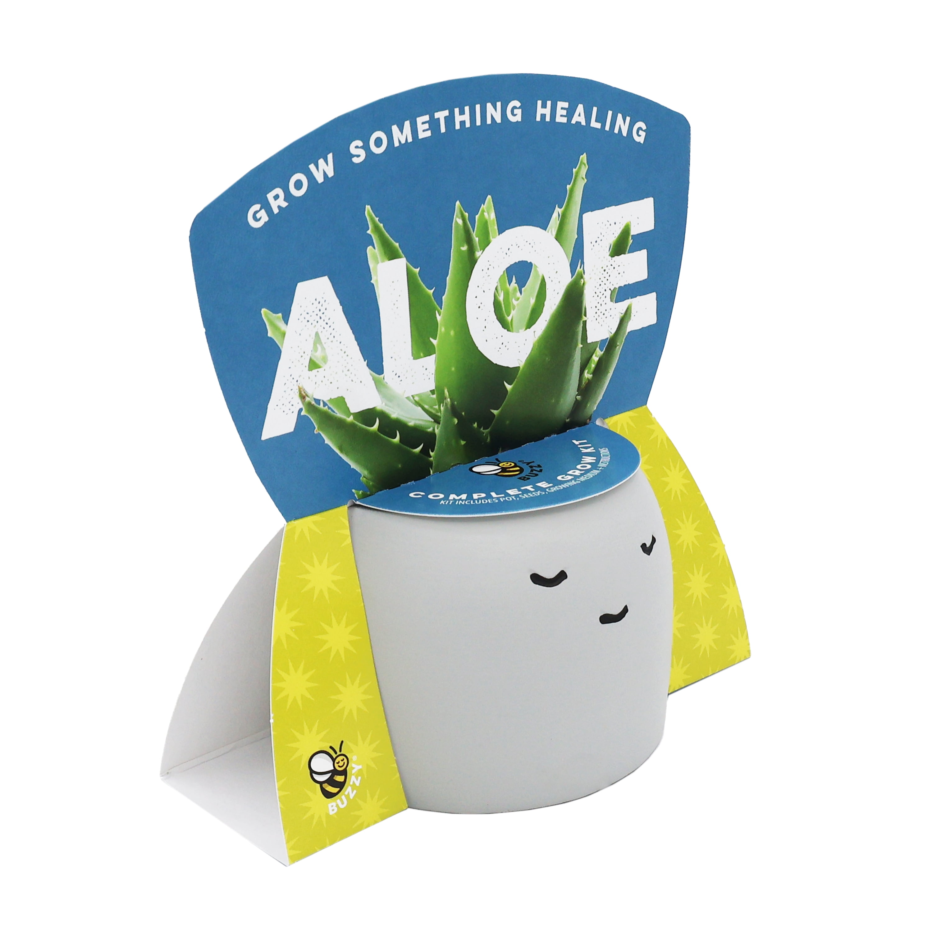 Peaceful Emoji Pot Grow Kit Trio (Set of 3) – Chamomile, Moss Rose & Aloe – Cute Mini Plant Kits for Desks, Dorm Rooms, Windowsills & Gifts