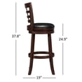 thumbnail image 3 of Weston Home Jaxon Window Back Vinyl Swivel 26" Counter Height Stool, Black/Dark Cherry, 3 of 7
