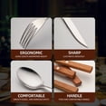 thumbnail image 4 of Juego de Cubiertos Completo Cuchillo, Tenedor, Palillos y Cuchara Juego de Viaje de Acero Inoxidable Tenedor con de Madera B, 4 of 5