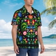 thumbnail image 2 of Lsque Roosters and Flowers pattern Hawaiian Shirt for Men, Unisex Summer Beach Casual Short Sleeve Button Down Shirts-3X-Large, 2 of 9