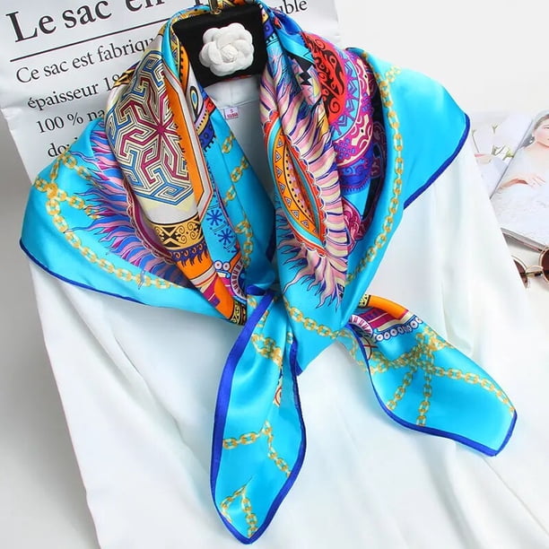 Women 100% Real Silk Square Scarf for Gift Hangzhou Pure Silk Neckscarf Wraps Christmas Day Present Square Silk Scarves Bandanas