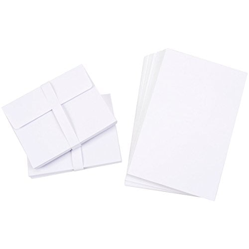 150 Blank Greeting Cards & Envelopes 4x5" White