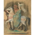 thumbnail image 3 of Henri Cros 20x24 Black Modern Framed Museum Art Print Titled - Lady of the Middle Ages on Horseback, 3 of 5