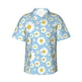 thumbnail image 2 of Xecao Daisies Flowers print Hawaiian shirt - a stylish short-sleeve button-down for men, perfect for casual beach and tropical outings., 2 of 9