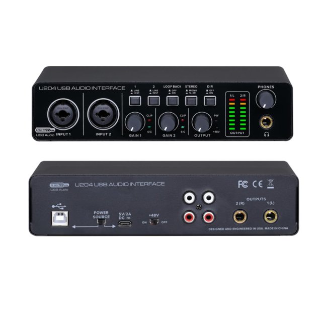 Interfaz de audio BOMGE U204 USB para grabación en PC 32 bits/192 kHz