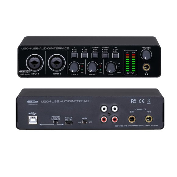 Interfaz de audio BOMGE U204 USB para grabación en PC 32 bits/192 kHz