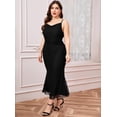 thumbnail image 4 of Vestido ZOMVA, talla grande, malla fruncida, sirena, tirantes finos, 4 of 6