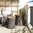 thumbnail image 3 of Mesas auxiliares de patio VidaXL con tapa de madera para jardín, exterior, gris, 3 of 9