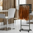 Black Braiding Hair Rack 150 Pegs, TriSided Braid Rack with 4 Wheels