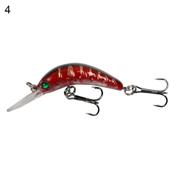 5cm Artificial Multi-cololr Lifelike Long Tongue Fish Bait Outdoor Fishing Lure Life-Like Swimbait Bass Crankbait with 3D Fishing Eyes Strong Treble Hooks ( 1Pc )