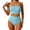 Light Blue*, variant on RUTAYY Women's Bikini Sets Tankini Adjustable Straps Ruffle Design Cover Up Summer Swim Suit 2 Piece Trendy Vacation Swimsuit