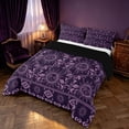 thumbnail image 3 of Homewish Bohemian Sun Moon Queen Comforter Set, Baroque Damask Comforter Sets Queen, Black Purple Aztec Decor, Black Reversible 3pcs, 1 Comforter and 2 Pillowcases, 3 of 6