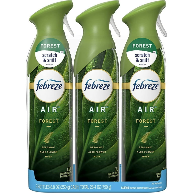 Febreze Air Freshener Spray - Spray - 8.8 fl oz (0.3 quart) - Forest - 3 / Pack - Odor Neutralizer, VOC-free Febreze Air Freshener Spray - Spray - 8.8 fl oz (0.3 quart) - Forest - 3 / Pack - Odor Neutralizer, VOC-free