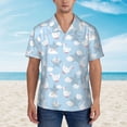thumbnail image 2 of Pofeuu Cute Goose On A Blue Sky Print Hawaiian Shirt for Men Sleeves Casual Button Down Summer Beach Dress Shirts T-Shirts,3X-Large, 2 of 7