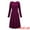 Purple, variant on DARING DIVA Long Sleeve Pleated Crew Neck Belted A-Line Dress S Black