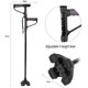 thumbnail image 4 of Bastón Plegable Retráctil Antideslizante Higoodz Doble en T Negro con luz LED Ajustable 4 Niveles, 4 of 5