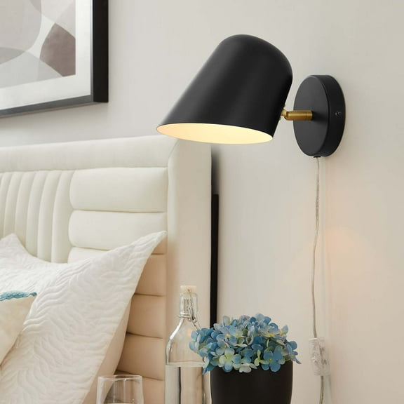Modway Briana Swivel Wall Sconce in Black