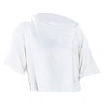 thumbnail image 5 of Trendfront Womens Summer Crew Neck Elbow Sleeve Tops Cropped Length Solid Color Tees Plain Casual Everyday Style Wear T-Shirts, 5 of 6
