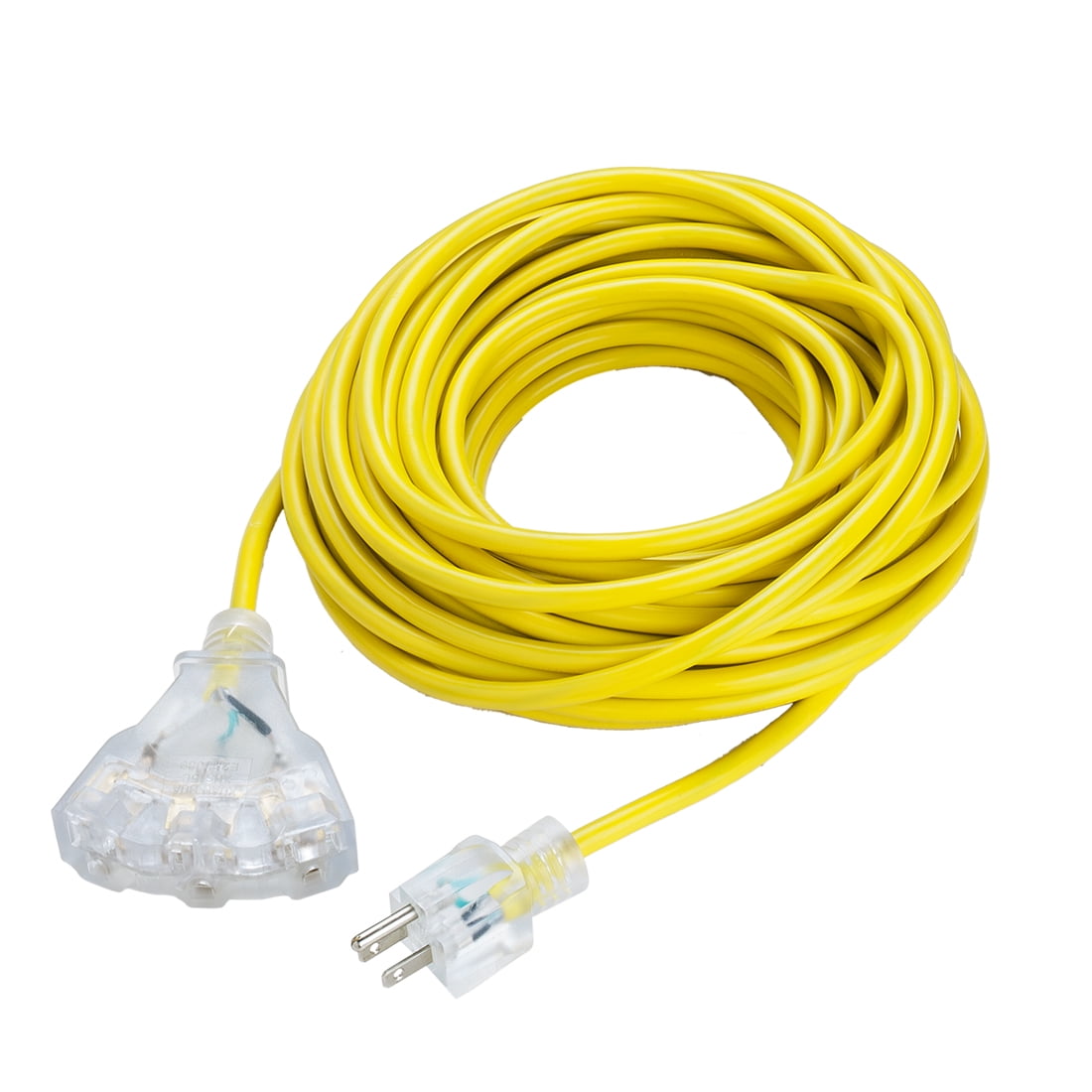 US Plug to 3 Outlets Lighted Power Extension Cord 13A 16AWG SJTW 50Ft