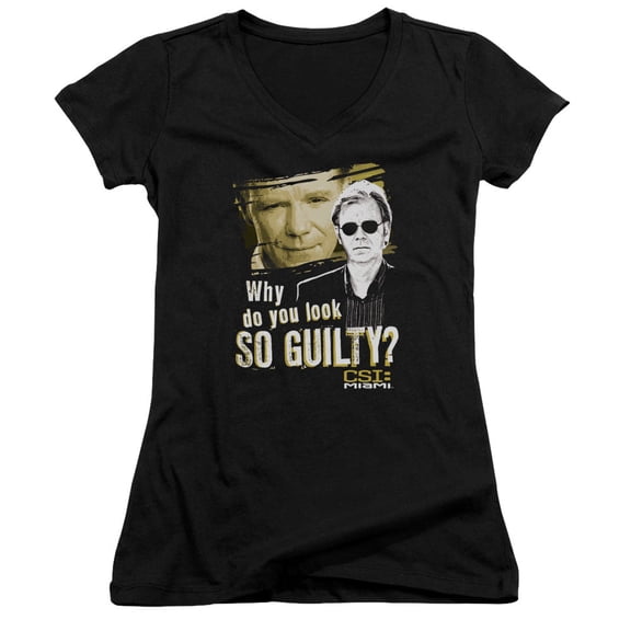 Csi Miami So Guilty Junior Women's V-Neck T-Shirt Black