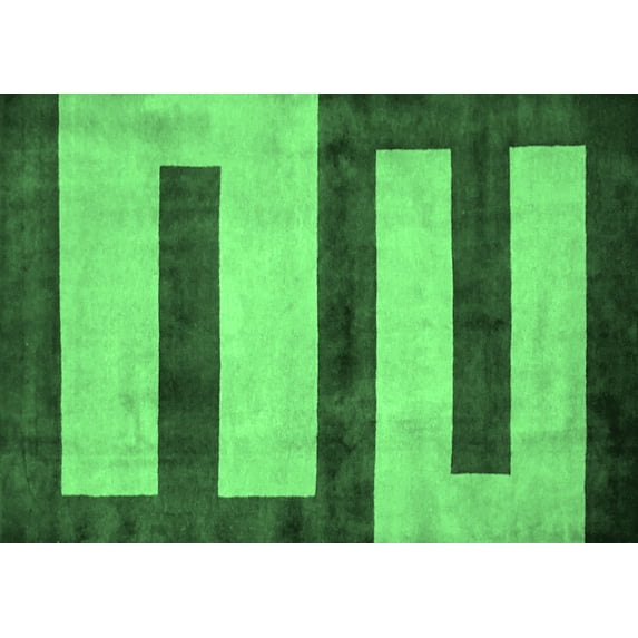 Ahgly Company Indoor Rectangle Abstract Emerald Green Modern Area Rugs, 8' x 12'