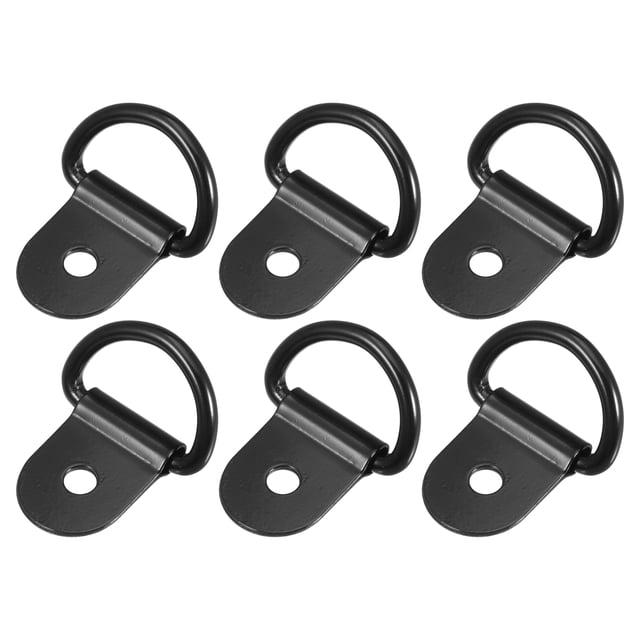 6uds D Anillo Amarre Anclaje 3mm Diámetro para Remolque Camión Coche Negro