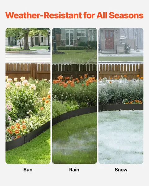 Rust-Resistant Steel Landscape Edging 5 Pack-39x3 Inches Durable Garden Border for Enhanced Outdoor Aesthetics