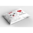 thumbnail image 2 of Ambesonne Yorkie Pillow Sham 2 Pack, I Love My Yorkie Terrier, 36"x20", Black White Red, 2 of 3