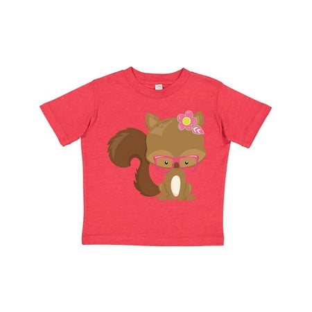

Inktastic Hipster Squirrel Squirrel With Glasses Flowers Gift Toddler Boy or Toddler Girl T-Shirt