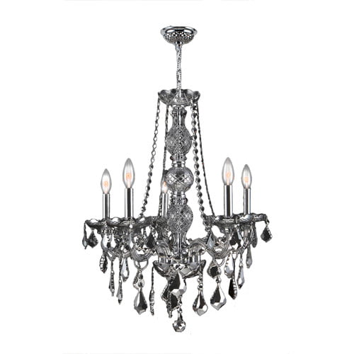 Provence Collection 5 Light Chrome Finish and Chrome Crystal Chandelier 21