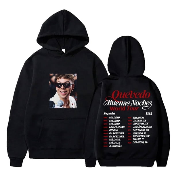 Quevedo Buenas Noches Tour 2025 Merch Sudaderas Merch Mujeres Hombres HipHop Sudaderas de manga larga